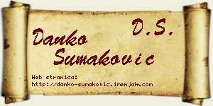 Danko Šumaković vizit kartica